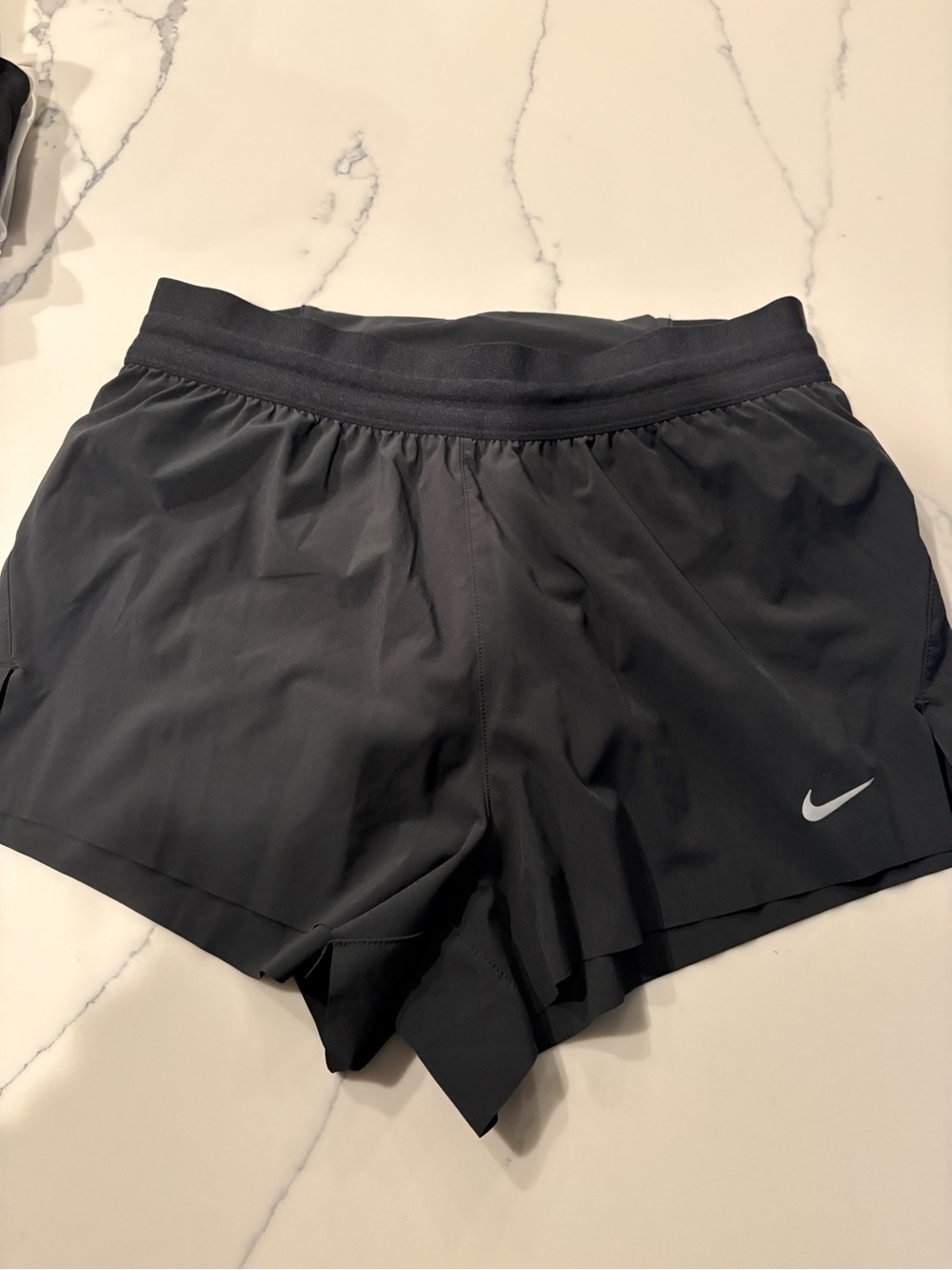 Nike Women's Black Athletic Shorts with Reflective Swoosh